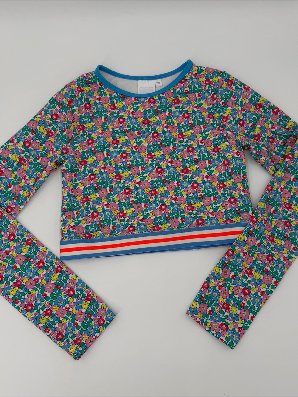Mini Boden liberty print cropped rash guard 10-11